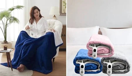 Luxury Soft Touch Heated Throw 120x160cm - 3 Colours