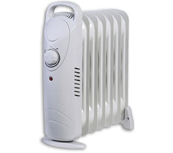 600 / 700W OIL FILLED PORTABLE ELECTRIC RADIATOR HEATER 7 FIN THERMOSTAT CARAVAN NEW