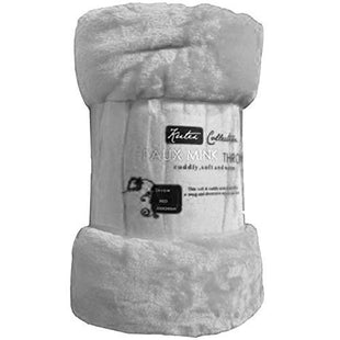 Luxurious Faux Mink Fur Fleece/Throw - Silver (King - 200 x 240) by Gaveno Cavailia