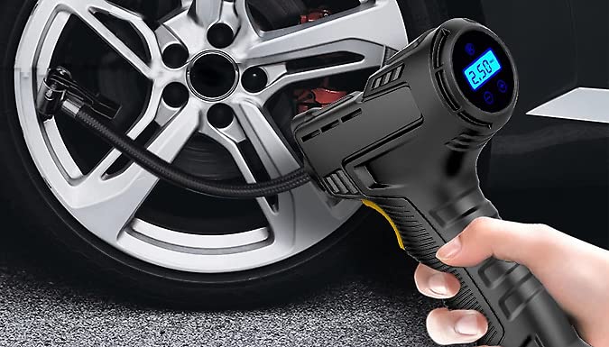 HomeVibe AUTOMATIC LCD DIGITAL CAR TYRE INFLATOR HANDHELD AIR COMPRESSOR PUMP UK 12V WIRED PUMP