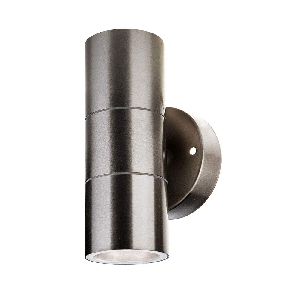Outside Wall Lights 2 x GU10 Up and Down Lights for Garden, Porch, Front Door, Patio | Max 35Wx2 IP44 Water & Dust Protection Stainless Steel