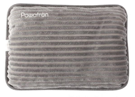 (HomeVibe) Rechargeable Electric Hot Water Bottle Professional Soft Touch Fleece Cover Bed Hand Warmer Massaging Heat Pad Plush, Grey