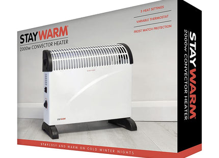 STAYWARM 2000w Convector Heater with 3 Heat Settings / Variable Thermostat / Frost Watch Protection - F2403WH - White