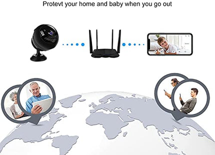 (HomeVibe) Mini Camera 1080P HD Motion Sensor WiFi IP Camera Home Security Camera DVR UK