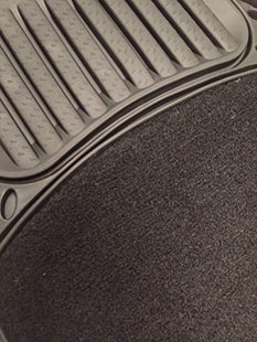 Equip Premium Rubber & Carpet Front & Rear Car Mat Set Universal Fit ECM002