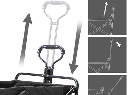 HomeVibe Foldable Collapsible Camping Outdoor Garden Trolley: Convenient Transport Solution for Camping Gear and Garden Supplies