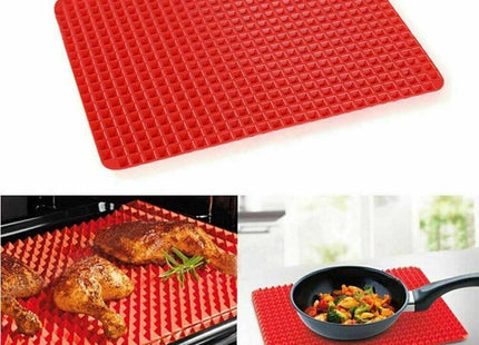 HomeVibe Silicone Pyramid Pan Non Stick Cooking Mat Oven Baking Tray Fat Reducing 27x38cm