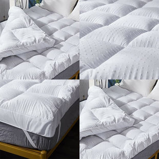 3D Bubble Microfibre Mattress Topper New Massage Fabric 4 inch /10cmSuper soft Heavy Fill Box Stitched and Elasticated Corner Straps EXTRA THICK SUPER