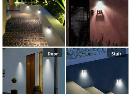 HomeVibe 2X Solar Powered Bright LED Wall Light Warm White Door Fence Outdoor Stylish Chrome