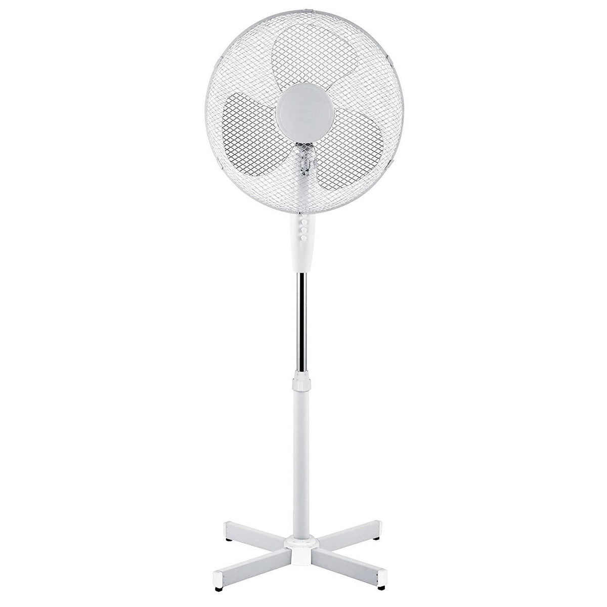 Generic 16 OSCILLATING PEDESTAL AIR COOLING ELECTRIC FAN EXTENDABLE ADJUSTABLE STAND, White