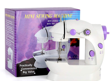 Portable Sewing Machine Electric Handheld Small Mini Sewing Machines with Foot Pedal & Sewing Thread Household Sewing Machine Purple