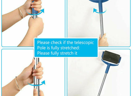 HomeVibe 8Pcs for Paint Runner Pro Brush Set Roller Extension Pole Decorating Tools Kits