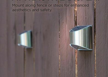 HomeVibe 2X Solar Powered Bright LED Wall Light Warm White Door Fence Outdoor Stylish Chrome