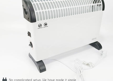 Elpine 2000w Convector Heater Portable Thermostat convection Wall floor electric mains