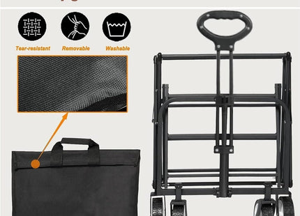 HomeVibe Foldable Collapsible Camping Outdoor Garden Trolley: Convenient Transport Solution for Camping Gear and Garden Supplies