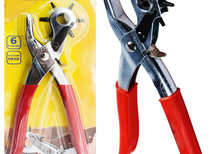NTI MARKSMAN Revolving Leather Punch Plier Rivet 6 Sizes Heavy Duty DIY Belt EYELET Hole Cut Puncher Rubber Cards PVC Cutter Workshop Tailor Hand Tools UK FREE P&P