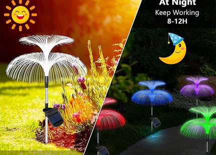 HomeVibe) 2X Solar Power Garden Lights LED 7Colors Changing Jellyfish Stake Lamp Outdoor
