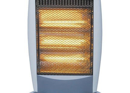 (HomeVibe) 1200w 3 Bar Compact Halogen Heater Oscilating with 3 Bar Heat Settings / 90 Degree Oscillation/Safety Tip-over Switch/Carry Handle / 17p Per Hour - Grey