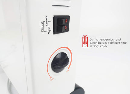 Elpine 2000w Convector Heater Portable Thermostat convection Wall floor electric mains