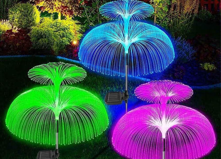 HomeVibe) 2X Solar Power Garden Lights LED 7Colors Changing Jellyfish Stake Lamp Outdoor
