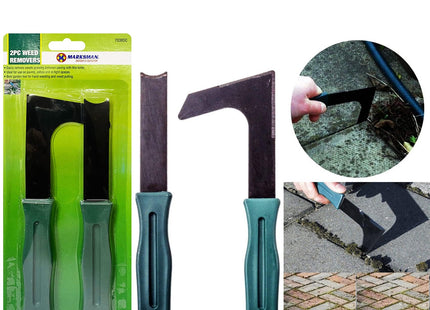 HomeVibe 2PC WEED REMOVER SET COMFORT GRIP PAVEMENT SLAB MOSS ROOT WEEDING GARDEN TOOL