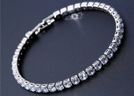 4mm Cubic Zirconia Tennis Bracelet Iced Out Chain Bracelets For Women Men Gold Silver Color Men Bracelet CZ Chain Homme Jewelry