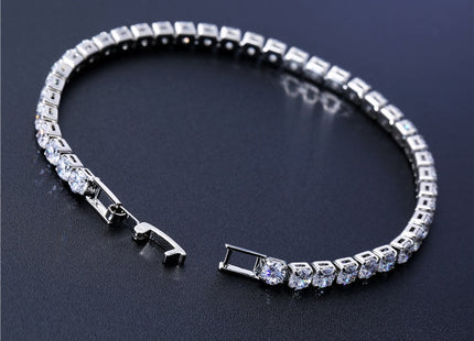 4mm Cubic Zirconia Tennis Bracelet Iced Out Chain Bracelets For Women Men Gold Silver Color Men Bracelet CZ Chain Homme Jewelry