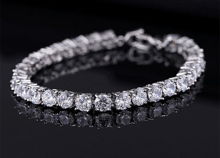 4mm Cubic Zirconia Tennis Bracelet Iced Out Chain Bracelets For Women Men Gold Silver Color Men Bracelet CZ Chain Homme Jewelry