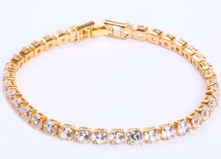 4mm Cubic Zirconia Tennis Bracelet Iced Out Chain Bracelets For Women Men Gold Silver Color Men Bracelet CZ Chain Homme Jewelry