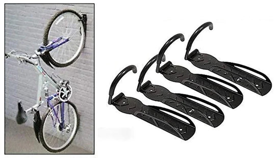 Set of 4 Vertical Bike Storage Wall-Mounted Hooks