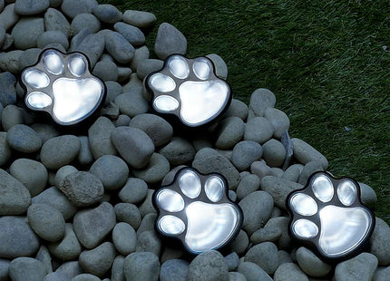4 LED Solar Paw Lights