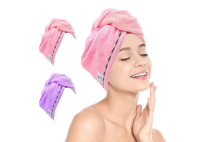 2 Pck Microfibre Hair Towel