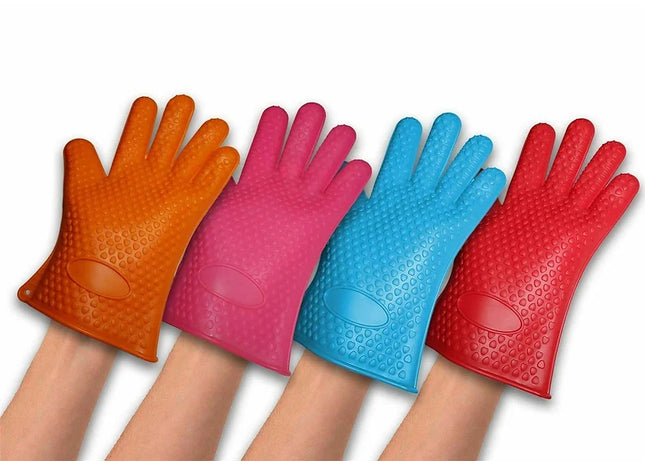Silicone Heat-Resistant Waterproof Cooking Gloves