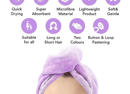 2 Pck Microfibre Hair Towel