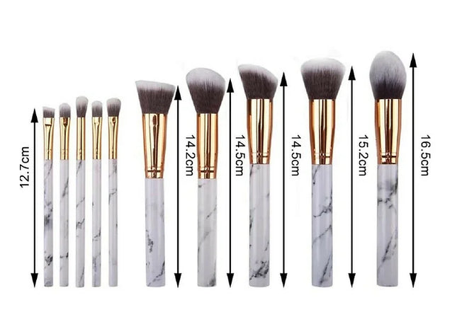 10Pcs Kabuki Make up Brush Set