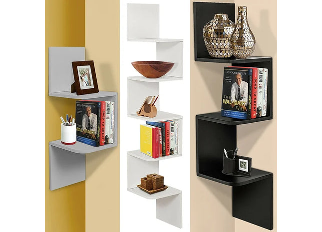 2/3/5 Tier Floating Corner Shelves