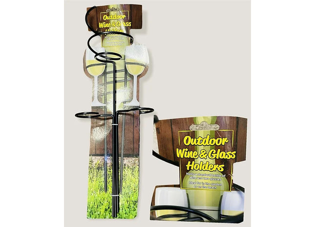 Outdoor Wine & Glass Holder
