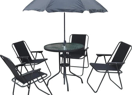 Round Table 4 Chairs With Parasol New