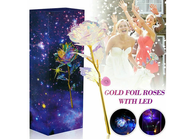 LED Enchanted Eternal 24K Gold Foil Rose
