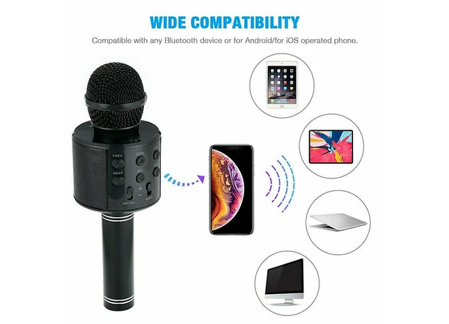 Wireless Bluetooth Karaoke Microphone With Built-in KTV Speaker