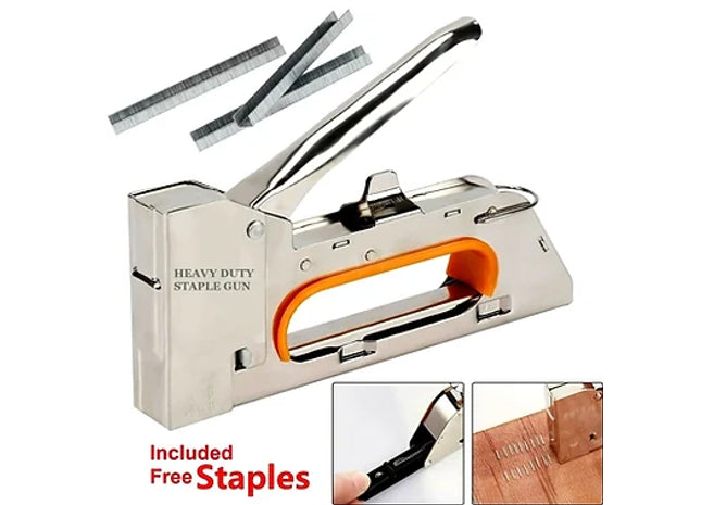 Heavy Duty Tacker Staple Gun with 200 Metal Staples