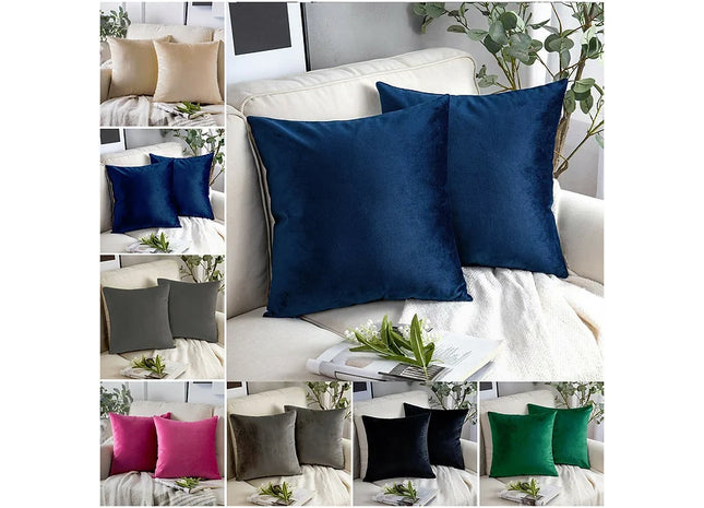 Pair of Crushed Velvet Cushion Covers 18 x 18