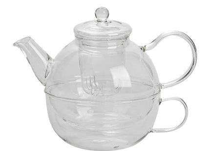 Two In One Glass Tea Teapot Set - 550ml