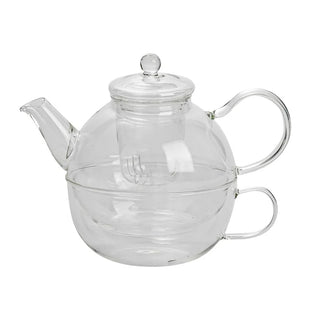 Two In One Glass Tea Teapot Set - 550ml