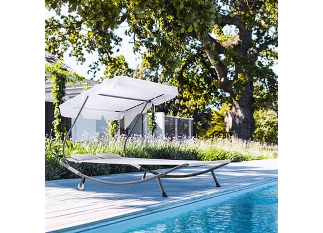 Double Hammock Bed With Pillows And Canopy