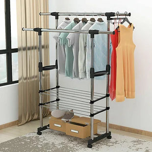 Double Clothes Rail Rack