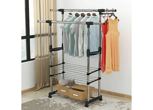 Double Clothes Rail Rack