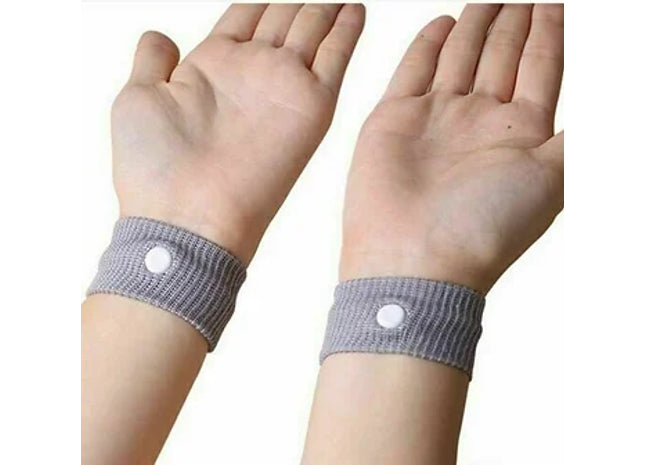 2X ANTI NAUSEA MORNING SICKNESS MOTION TRAVEL SICKNESS WRIST BANDS CAR SEA PLANE