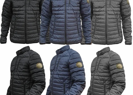 Mens Jackets Zip Up Quilted Lined Bubble Coat