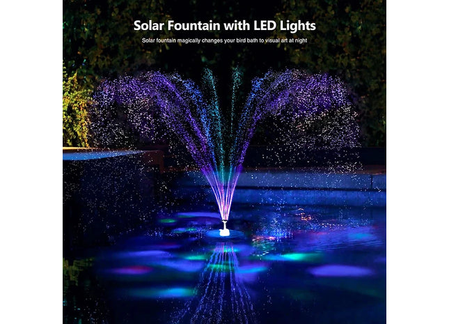 LED Solar Panel Powered Water Feature